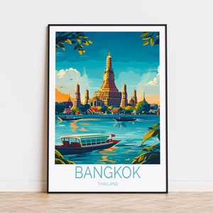 Bangkok Poster, Bangkok Thailand wall art, Thailand city Print, Bangkok, Birthday Gifts, Personalised travel Print