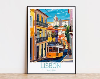 Lisbon Travel Poster, Lisbon Portugal Wall Art Poster, Travel Poster, Lisbon Wall Decor, Home Decor, Birthday Gift