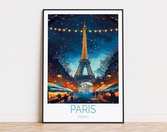 Paris Eiffel Tower Art Print, France Travel Poster