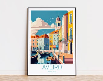 Aveiro Travel Poster, Portugal Wall Art, Travel Poster, Aveiro Portugal Wall Decor, Birthday Gifts, Personalised Gifts