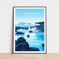 Blue Lagoon Travel Poster, Iceland Wall Art, Blue Lagoon Print, Home Decor, Birthday Gifts, Custom Travel Poster, Minimalist Cityscape