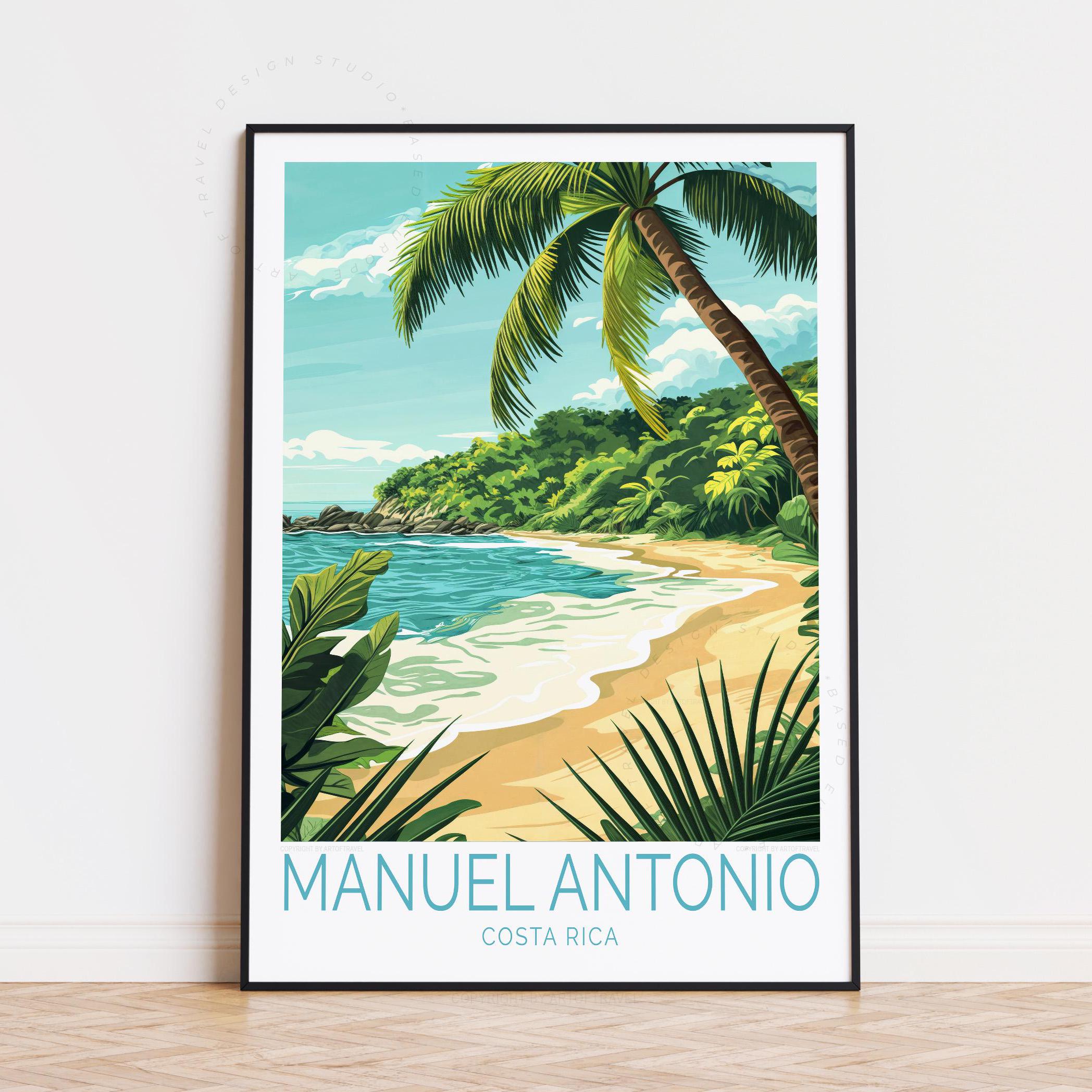 Manuel Antonio Travel Poster, Costa Rica Wall Art, Manuel Antonio