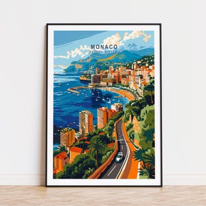 Monaco French Riviera Travel Print, Monaco Wall Art, Monaco French Riviera Poster, Home Decor, Birthday Gifts, Wedding Gifts