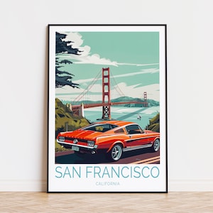 San Francisco Travel Poster, California Wall Art, Golden Gate Bridge Poster, Custom Travel Poster, Home Decor, Birthday Gifts