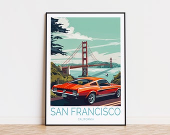 San Francisco Travel Poster, California Wall Art, Golden Gate Bridge Poster, Custom Travel Poster, Home Decor, Birthday Gifts