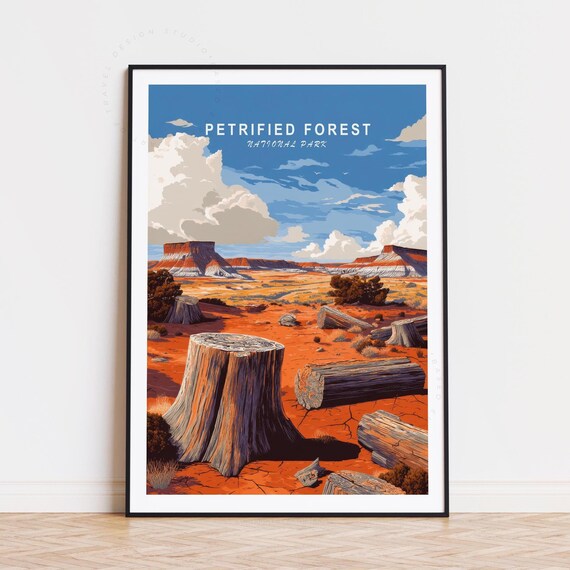 Petrified Forest National Park Travel Poster, Arizona Wall Art