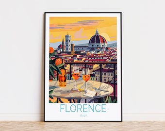 Florenz Sunset Reisedruck, Italien Wandkunst, Italien Spritzdruck, Florenz Italien Wanddekor, Benutzerdefiniertes Reiseplakat, Hochzeitsgeschenke