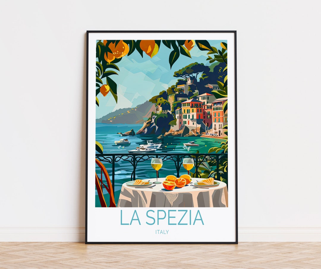 La Spezia Travel Poster, Italy La Spezia Wall Art, Italy Coastal Print