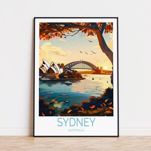 Sydney Travel Poster, Australia Wall Art, Sydney Australia Print, Personalised Travel Poster, Wedding Gifts, Birthday Present