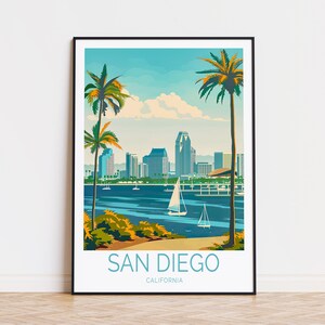 San Diego Travel Poster, California Wall Art, San Diego Coastal Print, Home Decor, Custom Travel Poster, Birthday Gifts