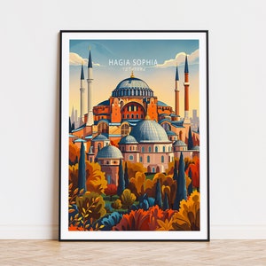 Hagia Sophia Istanbul Poster, Turkey Print, Hagia Sophia Artwork Poster, Istanbul Wall Art, Personalised Present, Wedding Gifts