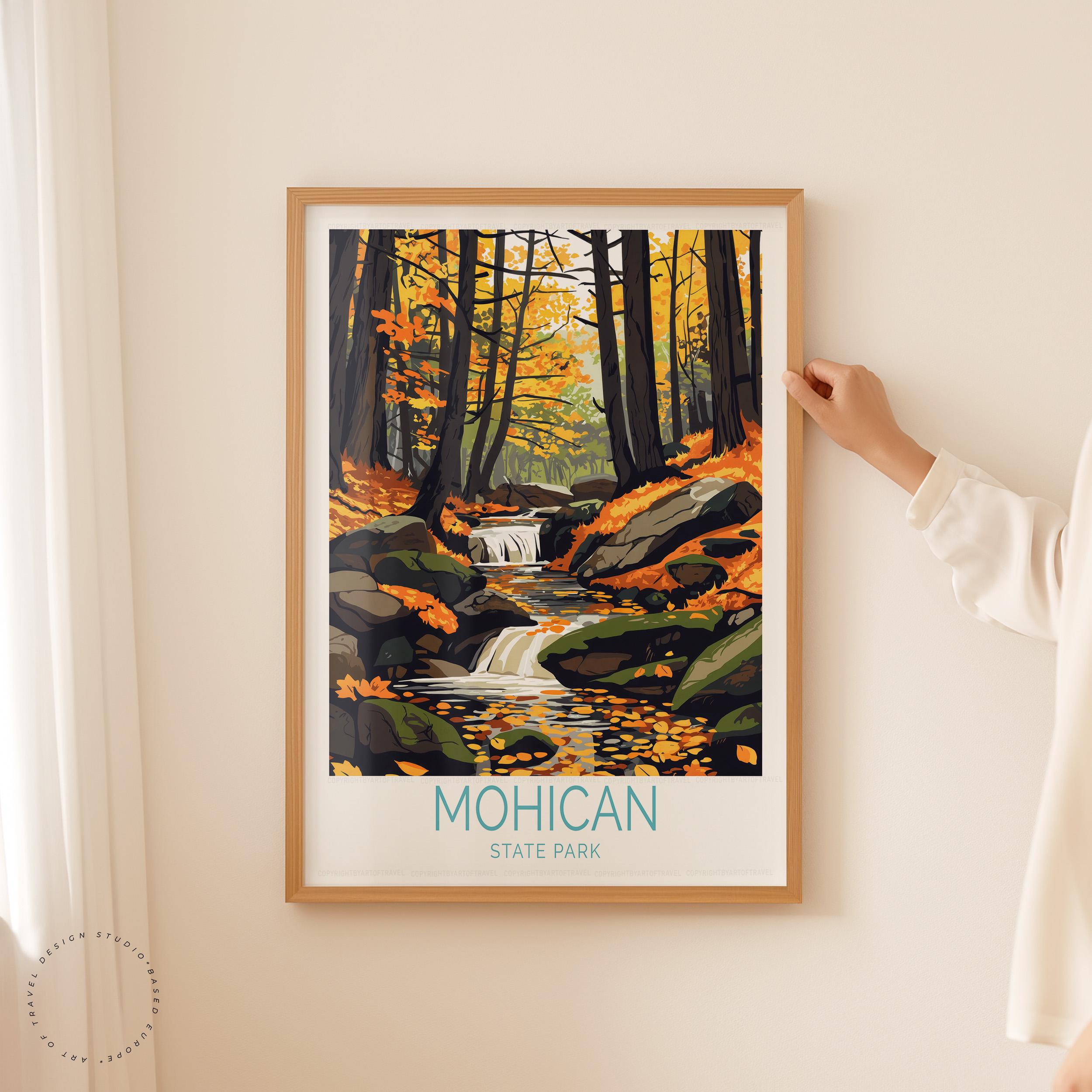 Mohican State Park Ohio Travel Poster, Ohio Wall Art, Mohican