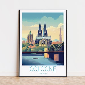 Cologne Germany Travel Poster, Germany  Wall Art, Cologne Print, Home Decor, Personalised Travel Poster, Wedding Gifts