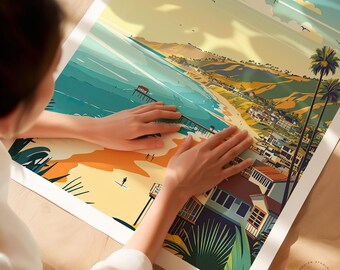 California Malibu Travel Print, California Wall Art, Malibu Travel California Malibu Travel Print, California Wall Art, Malibu Travel