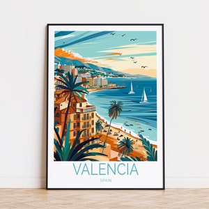 Póster de viaje a Valencia, impresión de España, regalos de viaje a Valencia, póster de decoración del hogar, regalos personalizados, regalos de boda
