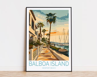 Balboa Island Newport Beach Print, Newport Beach Poster, Balboa Island Newport Beach Wall Art, Travel Poster, Honeymoon Present