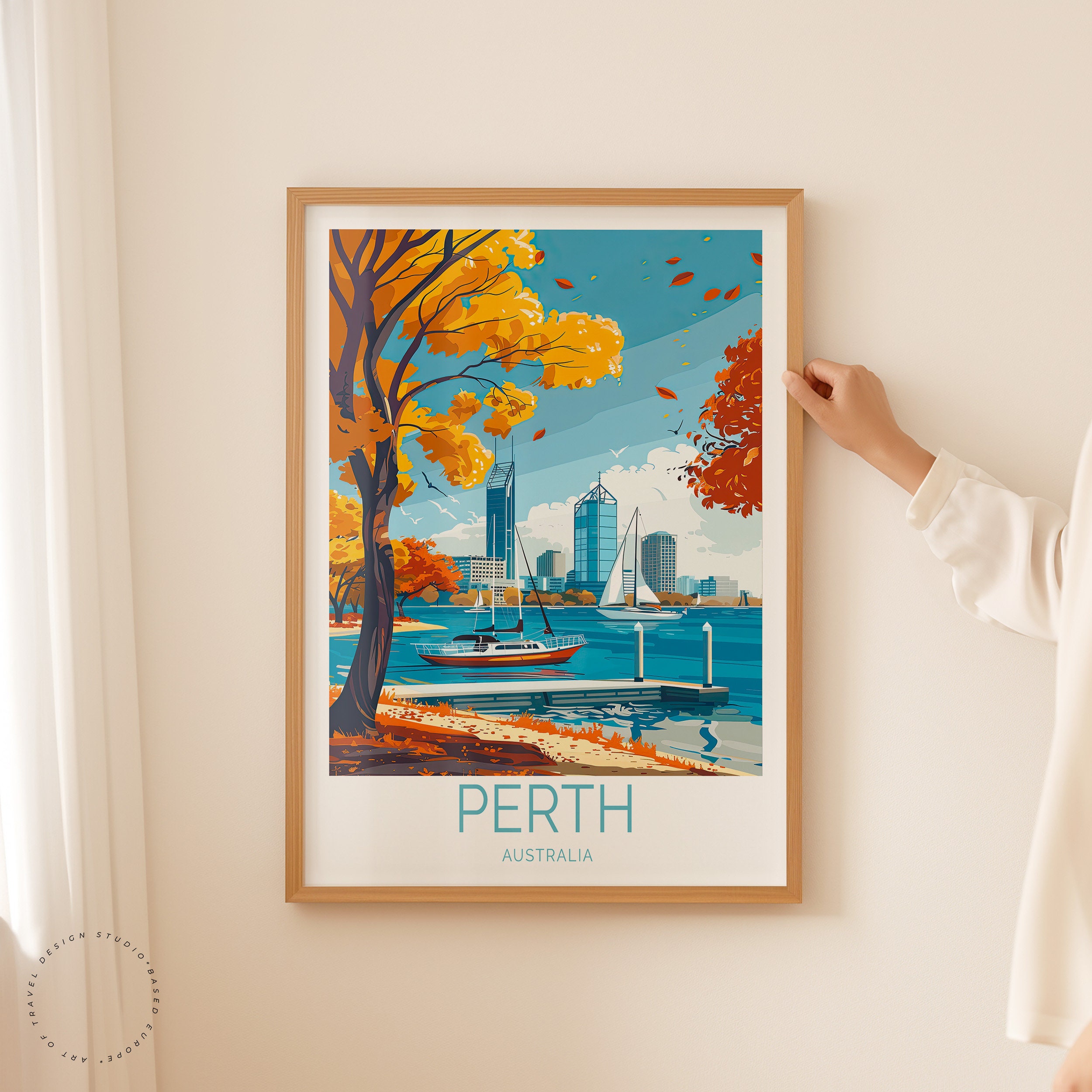 Perth Community Posters Perth Travel Poster, Australia Wall Art, Perth Print, Perth Coast ...