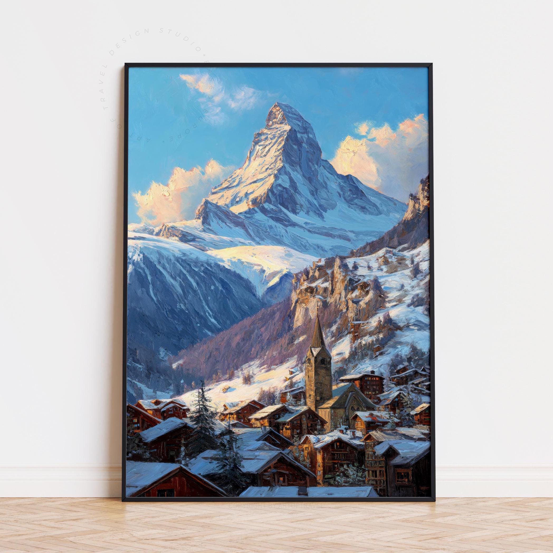 Swiss alps oil painting - Etsy 日本