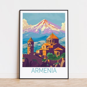 Armenia Travel Print, Asia Wall Art, Geghard Monastery Poster, Armenia Gifts, Custom Travel Poster, Birthday Present