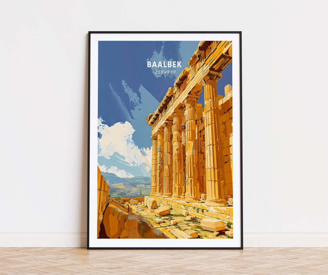 Baalbek Lebanon Poster, Lebanon Travel Wall Art, Baalbek Custom Travel ...