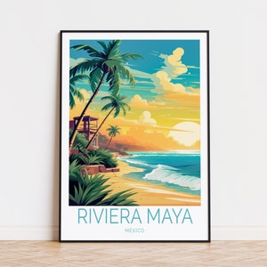 Riviera Maya Travel Poster, Riviera Maya Mexico Poster, Mexico Wall Art, Mexico Print, Personalised Gift, Birthday Gift