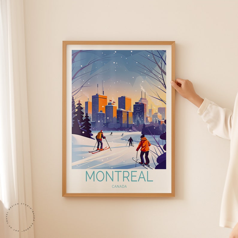 Montreal Travel Poster, Canada Wall Art, Montreal Canada Print, Custom Travel Poster, Birthday
