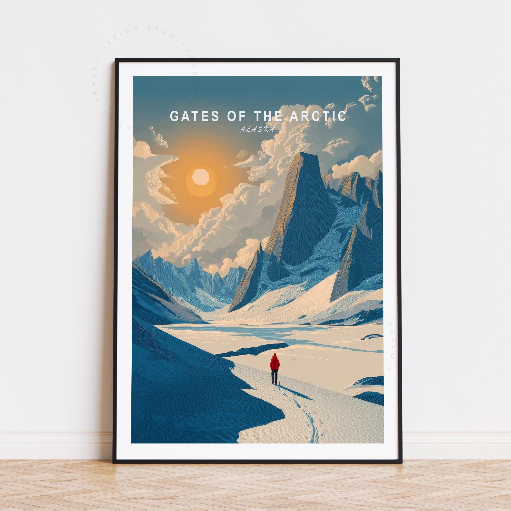 Gates of the Arctic Travel Poster, Alaska Wall Art, Gates of the