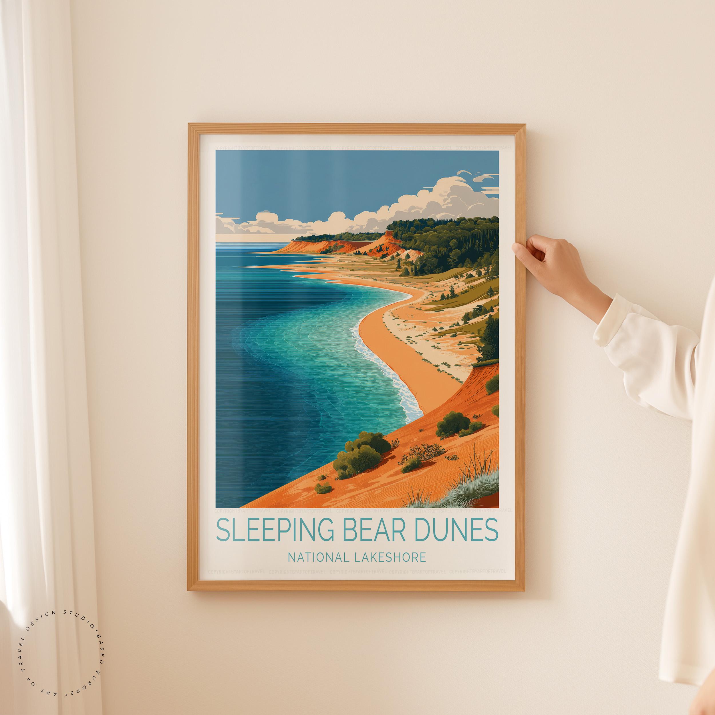 Sleeping Bear Dunes National Lakeshore Poster, Michigan Travel