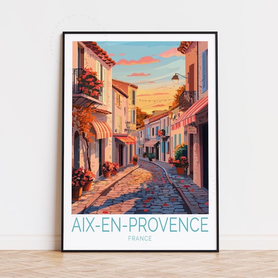 Aix-en-provence France Travel Poster, France Wall Art, Aix-en