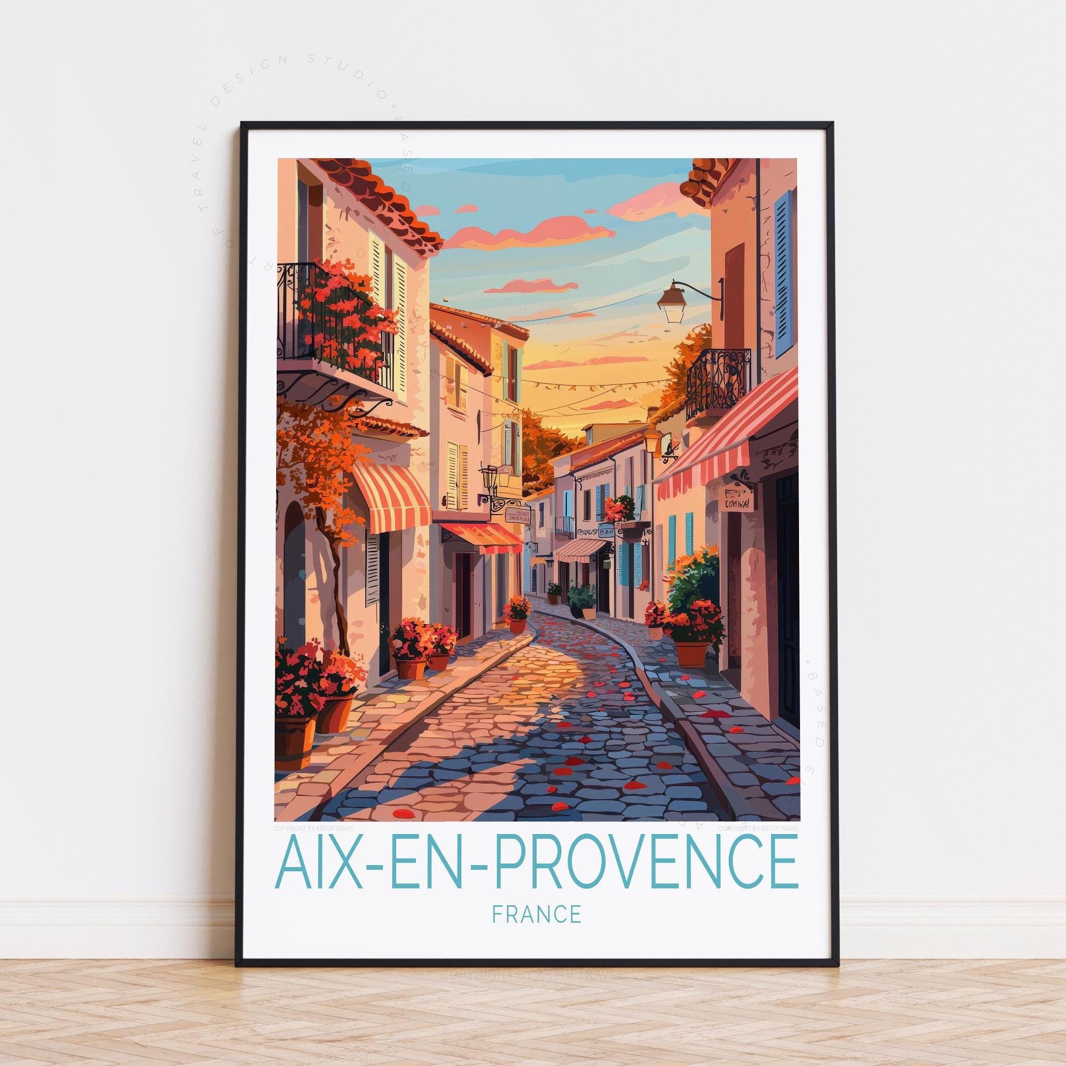 Aix-en-provence France Travel Poster, France Wall Art, Aix-en