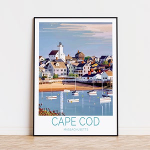 Cape Cod Travel Poster, Cape Cod Wall Art, Massachusetts Prints, Travel Home Decor, Birthday Gifts, Wedding Present