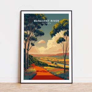 Margaret River Australia Travel Poster, Australia Wall Art, Margaret River Print, Birthday Present, Home Decor, Wedding Gifts
