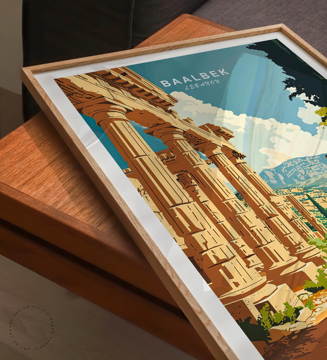 Baalbek Lebanon Travel Poster, Lebanon Wall Art, Baalbek Lebanon ...
