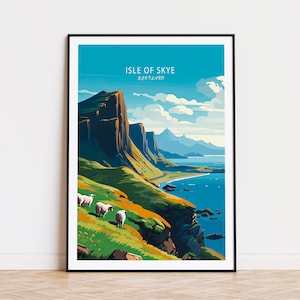 Isle Of Skye Scotland Print, Scotland Wall Art, Isle Of Skye Scotland Travel Poster, Coast Print, Wedding Present, Personalised Gifts