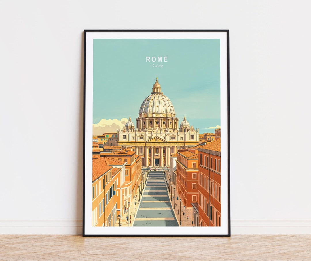 Window View Poster Rome Rome Travel Poster, Italy Wall Art, Rome Italy Print, Wedding Present ...