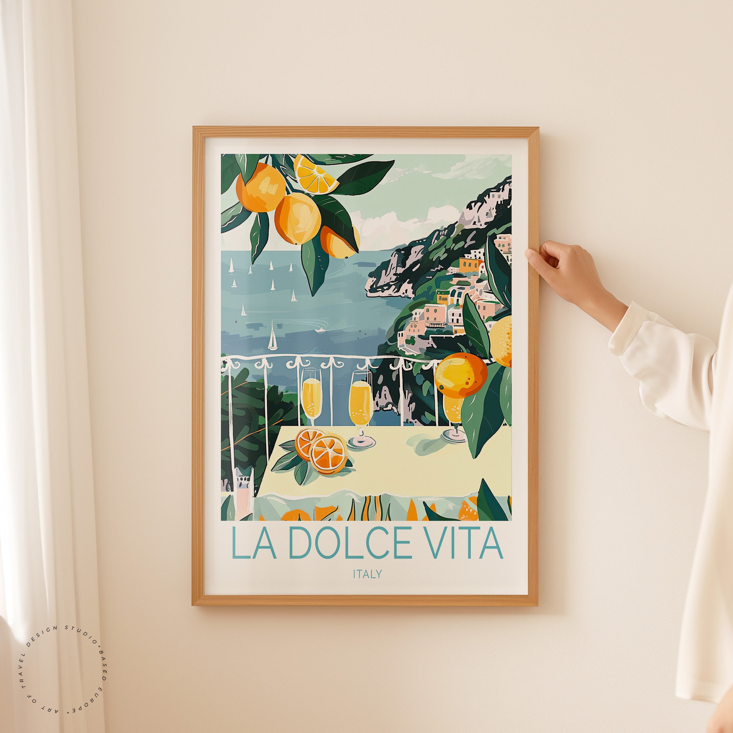 La Dolce Vita Travel Poster, Italy Wall Art, La Dolce Vita Italy