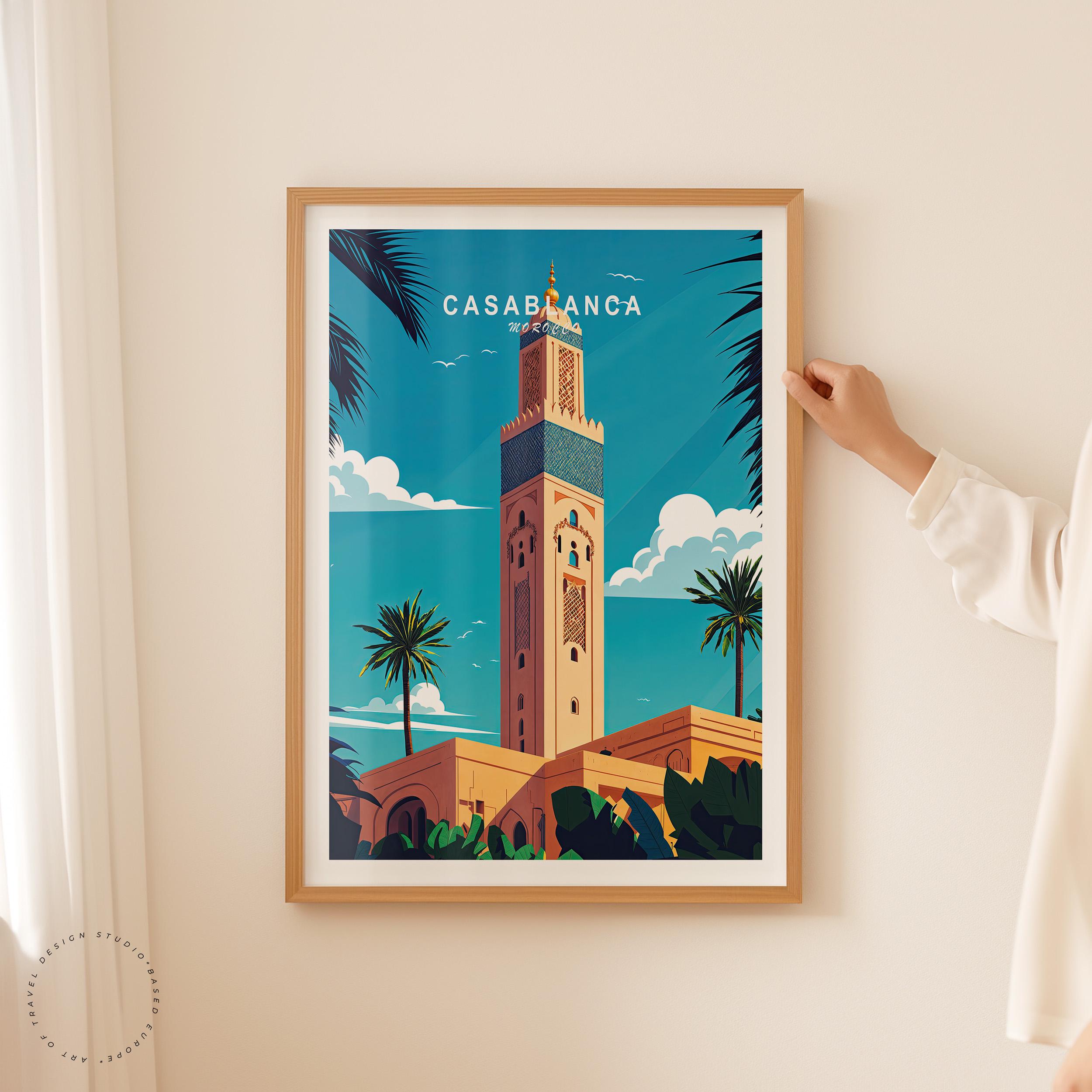 Casablanca Morocco Poster, Casablanca Morocco Wall Art, Morocco