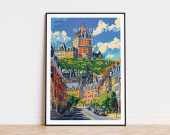 Quebec City Canada Travel Print, Canada Print, Quebec City Canada Wall Decor, Travel Poster, Wedding Present, Personalised Gifts