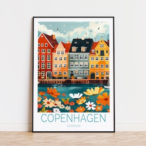 Copenhagen Denmark Poster, Denmark City Print, Copenhagen Denmark Wall Art, Travel Poster, Birthday Present, Personalised Gifts