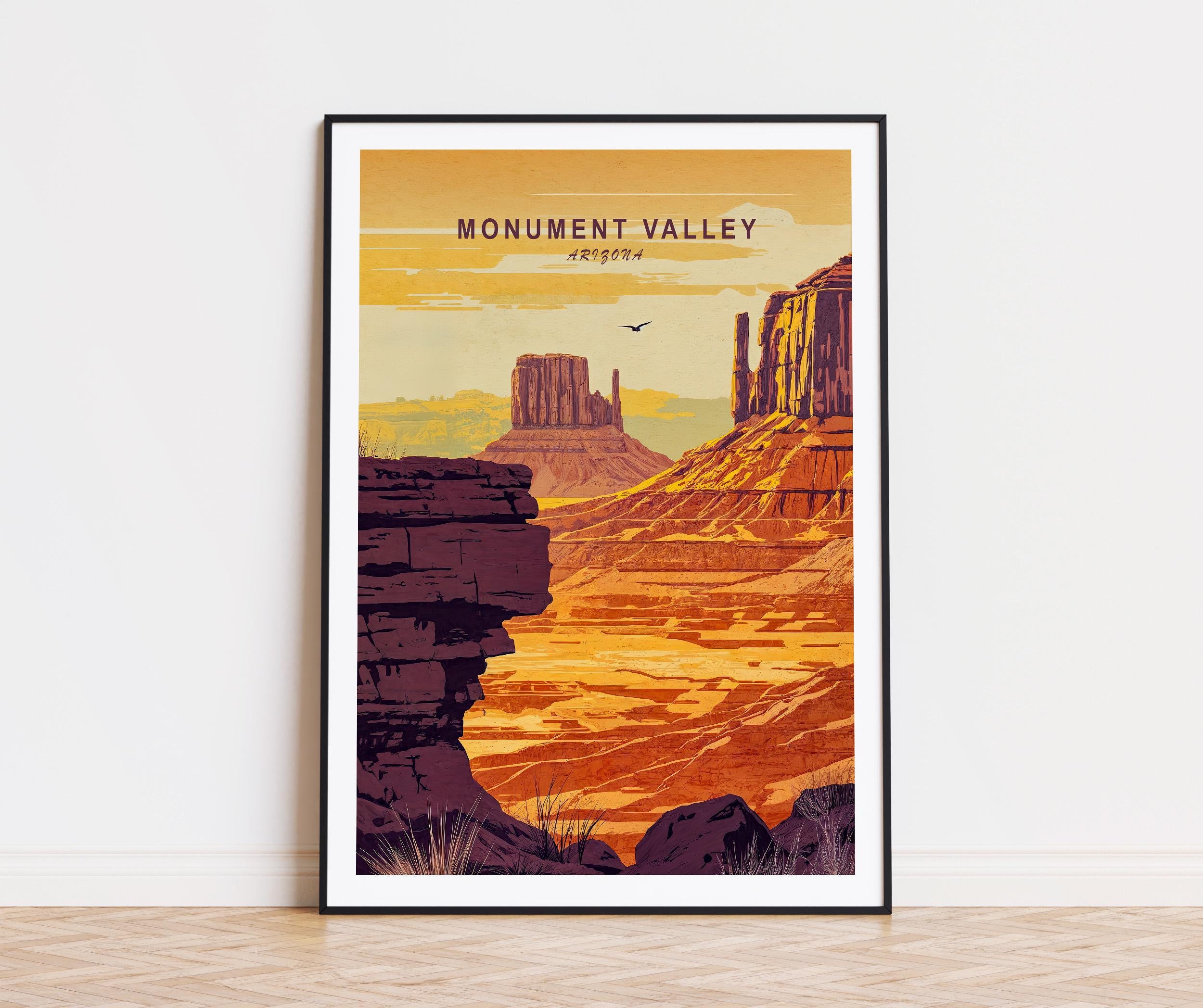 Wallario Rundes Outdoor-Poster Monument Valley – 30 Cm Ø, Witterungsbeständig, Mit Metallösen