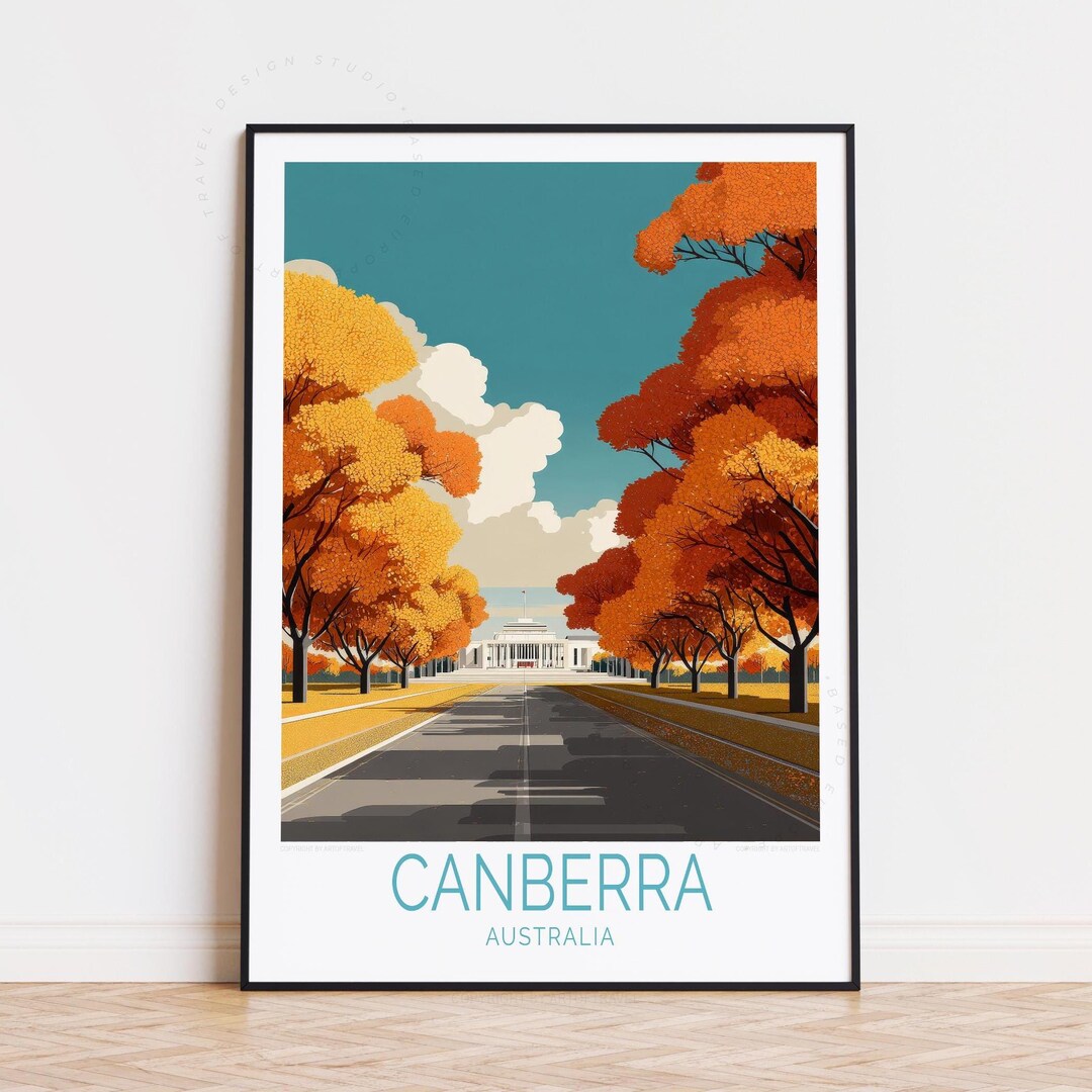 Canberra Travel Print, Australia Wall Art, Canberra Australia Poster ...