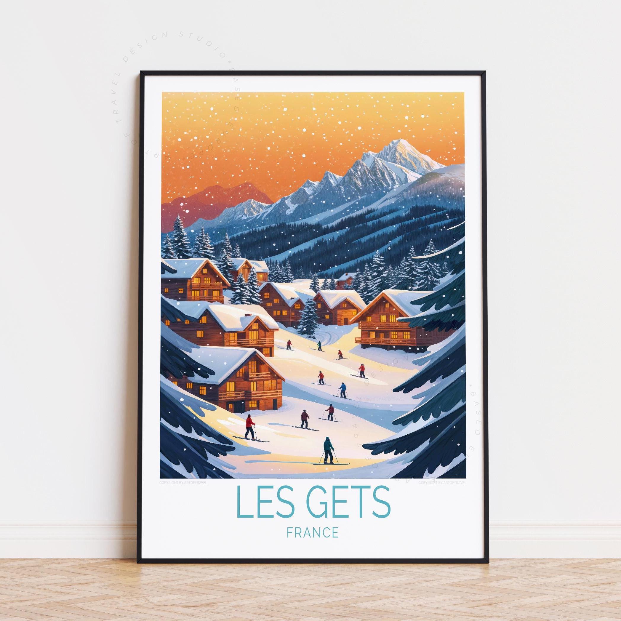 Les Gets France Travel Poster, France Wall Art, Les Gets Print