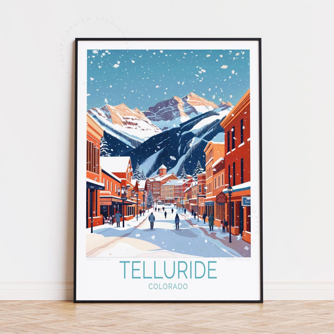 Telluride Travel Poster, Colorado Wall Art, Telluride Colorado Print ...