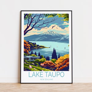 Lake Taupo Neuseeland Poster, Lake Taupo Wandkunst, Küsten Poster Neuseeland, Geburtstagsgeschenk, Hochzeitsgeschenke