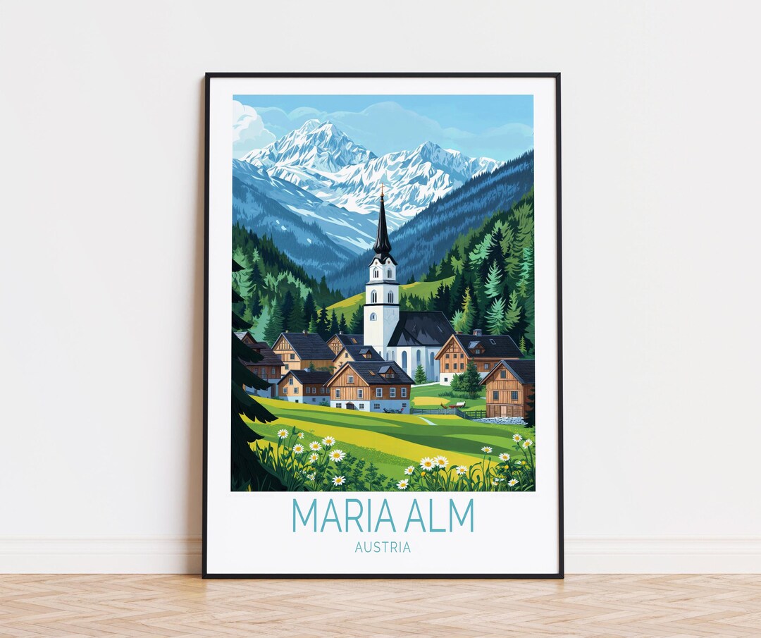 Maria Alm Travel Poster, Austria Wall Art, Maria Alm Austria Print ...