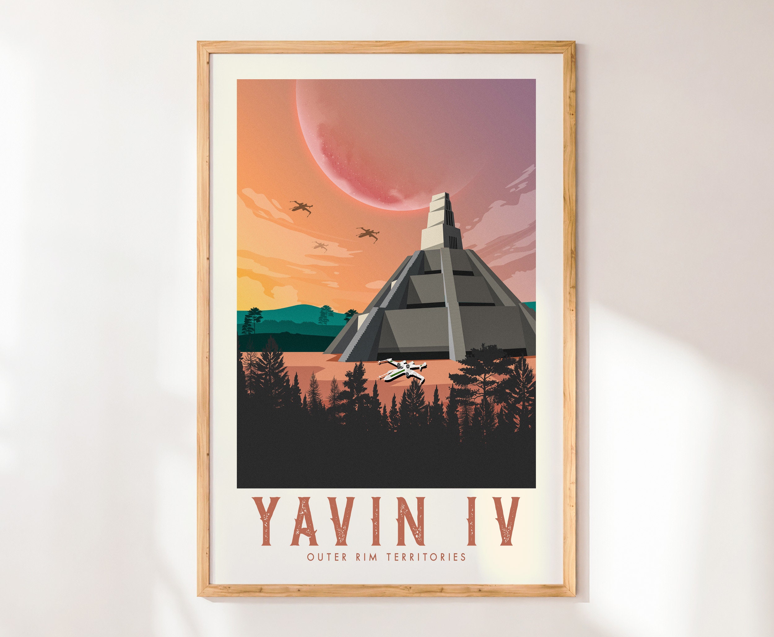 Yavin, Star Wars, Yavin Retro Travel Poster, Star Wars Original