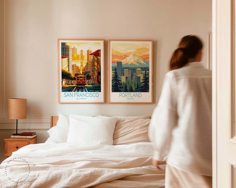 San Francisco California Travel Poster, California Wall Art, San