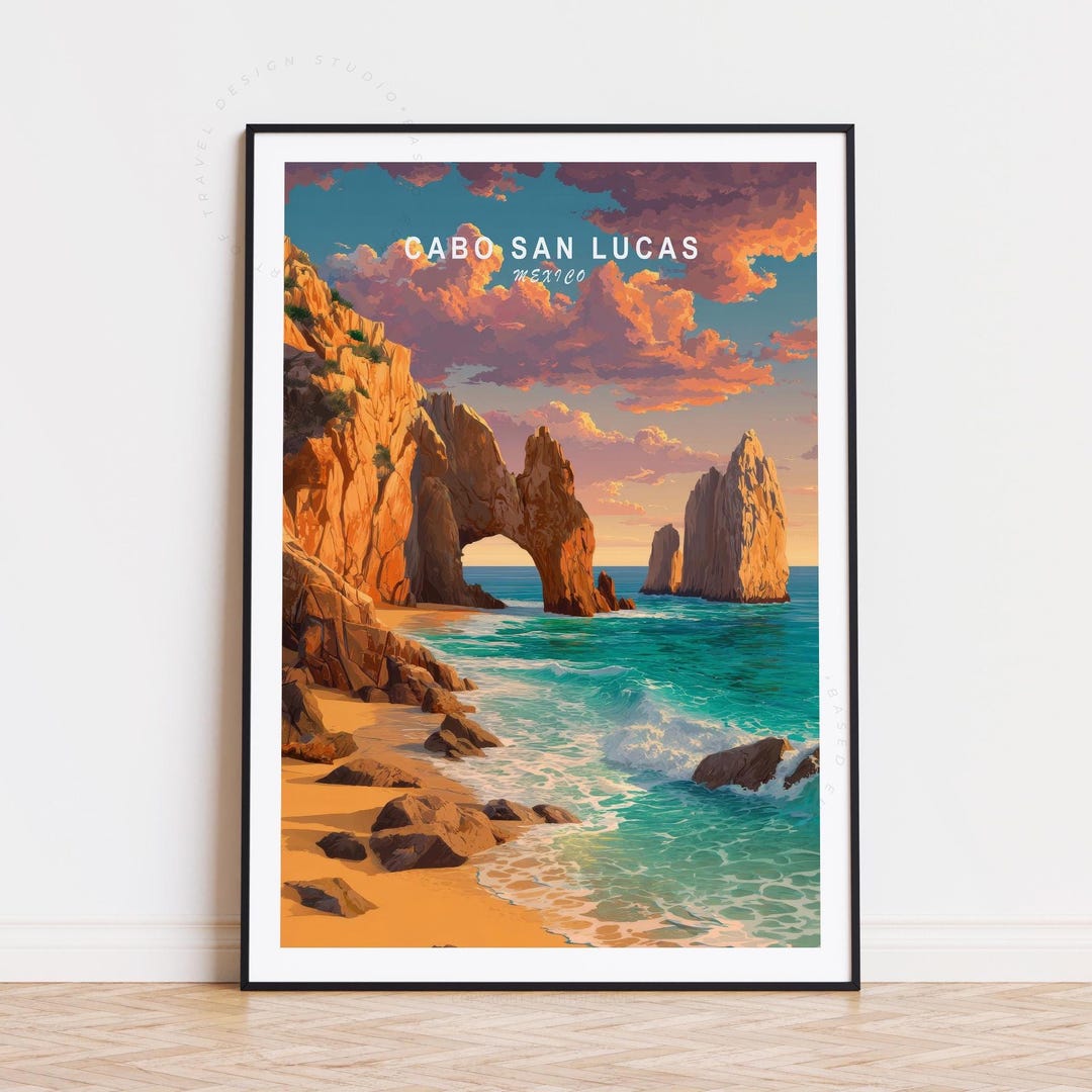Cabo San Lucas Mexico Travel Poster, Mexico Wall Art, Cabo San Lucas ...