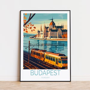 Budapest Travel Poster, Hungary Print, Hungarian Parliament Building Poster, Home Decor, Personalised Gifts, Birthday Present