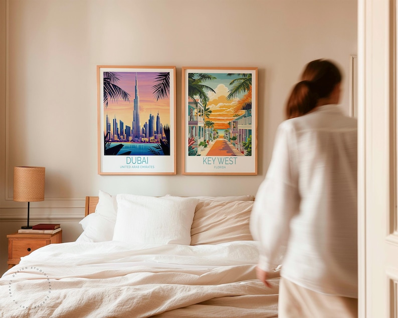 Key West Florida Travel Poster, Florida Wall Art, Key West Print, Personalised Travel Poster